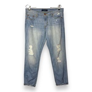 Levi’s 513 Boyfriend Jeans Light Wash Distressed Cuffed 9M Y2k